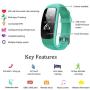 Effeltch Fitness Tracker with Heart Rate Monitor, E107 Plus Activity Tracker Smart Bracelet Watch with Pedometer Sleep Monitor Multi Sports Mode Waterproof for iPhone Android Smartphone