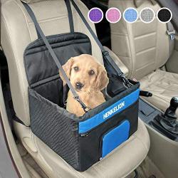 Henkelion Pet Dog Booster Seat, Deluxe Pet Booster Car Seat for Small Dogs Medium Dogs, Reinforce Metal Frame Construction, Portable Waterproof Collapsible Dog Car Carrier with Seat Belt