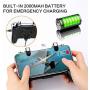 Mobile Game Controller,SKYEOL Mobile Gaming Trigger- Upgrade Version 2000mAh with PUBG 4-in-1 Gamepad, Gaming Trigger, Phone Cooling Fan and Emergency Charging Bank for Android & iOS