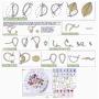Chfine 3 Pack Embroidery Starter Kit with Pattern Cross Stitch Kit Including Embroidery Cloth with 3 Bamboo Embroidery Hoops, Color Threads and Tools Kit
