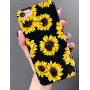 J.west iPhone SE 2020 Case,iPhone 8 & iPhone 7 Case, Vintage Floral Cute Yellow Sunflowers Black Soft Cover for Girls Women Flexible Fashion Design Pattern Drop Protective Case for iPhone 7/8 4.7 inch