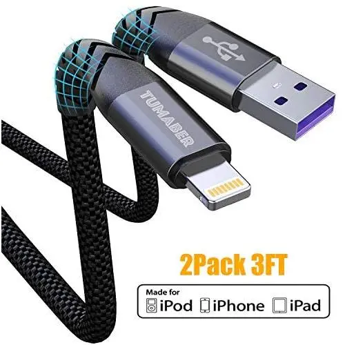 [Apple MFi Certified] iPhone Charger 3 ft (2pack),3 Foot Lightning Charger Cable, High-Speed iPhone Cord with Premium Connector for iPhone 11/11Pro/11Max/ X/XS/XR/XS Max/8/7/6/5S…