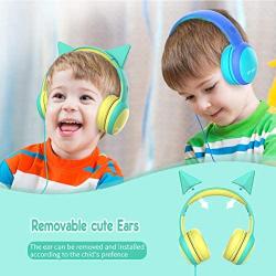 gorsun Kids Headphones with Limited Volume, Children Headphone Over Ear, Kids Headphones for Boys and Girls, Wired Headset for Children-Green