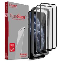 iCarez [Full Coverage Tempered Glass + Tray Installation] Screen Protector for iPhone 11 Pro Max/iPhone Xs Max 6.5-Inch 2018 (Case Friendly) Easy Apply [ 2-Pack 0.33MM 9H 2.5D]