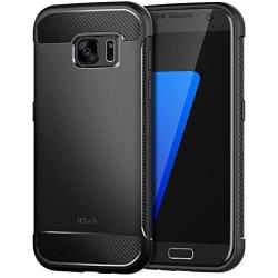 JETech Case for Samsung Galaxy S7 Protective Cover with Shock-Absorption and Carbon Fiber Design (Black)