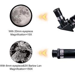 Telescope for Kids& Beginners, 70mm Aperture 300mm Astronomical Refractor Telescope, Tripod& Finder Scope- Portable Travel Telescope with Smartphone Adapter and Wireless Remote