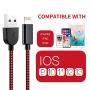 SANYEYE iPhone Charger,MFi Certified Lightning Cable,5 Pack(3-3-6-6-10FT) Nylon Braided USB Charging Compatible with iPhone 11/Pro/X/Max/XR/XS/8/Plus/7/7 Plus/6/6S/6/5 SE iPad-Black&Red