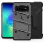 ZIZO Bolt Series for Galaxy S10 Case with Kickstand Holster Lanyard - Gun Metal Gray