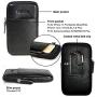 VIIGER Vertical Leather Cell Phone Pouch iPhone 11 Pro Max Belt Case Smartphone Holster Belt Loop Pouch Bag Phone Belt Holder iPhone Xs Max Holster Case w Belt Clip for iPhone 7 Plus 8 Plus 6s Plus XR