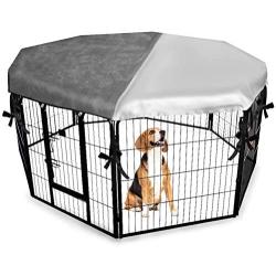 EXPAWLORER Dog Crate Cover for Outdoor and Indoor- Double Side Waterproof Windproof Shade Kennel Cover, Fits 24 Inches Crate with 8 Panel