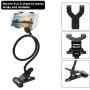 Metal-Enhanced Cell Phone Holder, ZTON Mobile Phone Stand, Lazy Bracket, Flexible Long Arms Clip Mount for iPhone, LG, etc.in Office Bedroom Desktop (Black)
