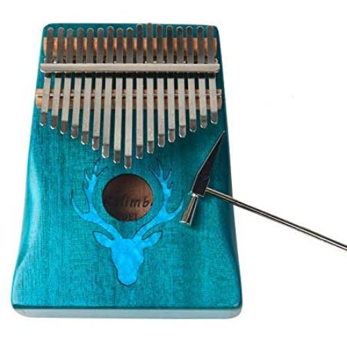 Kalimba Thumb 17 Keys Thumb Piano with Mahogany body builts, Tuning Hammer and Study Instruction -Professional Gift for Music Lovers,piano Beginners and Kids Beginners - Deer