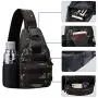 Tactical Military Chest Sling Bag Water Resistant MOLLE Shoulder Backpack Mens One Strap Daypack with Water Bottle Holder