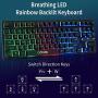 RGB Gaming Keyboard and Mouse Combo, CHONCHOW TKL Compact 87 Keys Backlit Small Computer Keyboard with Gaming Mouse, USB Wired Set for PC PS4 Xbox Laptop