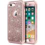 iPhone 8 Case, iPhone 7 Case, Hython Heavy Duty Full-Body Defender Protective Case Bling Glitter Sparkle Hard Shell Armor Hybrid Shockproof Rubber Bumper Cover for iPhone 7 and iPhone 8, Rose Gold