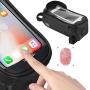 MAGT Bike Tube Bag, Outdoor Universal Bike Mobile Phone Bag with Sun Visor Frame Fingerprint Unlock Bike Front Tube Bag Cycling Accessories