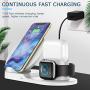 Wireless Charger, 3-in-1 Design Charging Stand Compatible for QI Cell Phone iWatch 1/2/3/4 and Airpod 2, iPhone 11/11 Pro Max/X/XS Max/8 Wireless Charging Station,Desk Charging Pad(White)