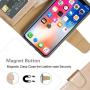 Arae Case for iPhone X/Xs, Premium PU Leather Wallet Case [Wrist Straps] Flip Folio [Kickstand Feature] with ID&Credit Card Pockets for iPhone X (2017) / Xs (2018) 5.8 inch (Champagne Gold)