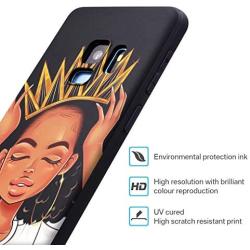 XIX Samsung Galaxy S9 Case African American Afro Girls Women Slim Fit Shockproof Bumper Cell Phone Accessories Thin Soft Black TPU Protective Samsung Galaxy S9 Cases (09)