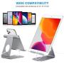 OMOTON Adjustable Tablet Stand iPad Stand Compatible with iPad 10.2 2019, New iPad Pro 11/12.9 inch 2020, iPad 9.7 2018, iPad Mini, iPad Air, Nintendo Switch, and All Cellphones Smart Phones, Grey