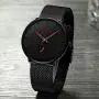 Mens Watches Ultra-Thin Minimalist Waterproof - Fashion Wrist Watch for Men Unisex Dress with Stainless Steel Mesh Band