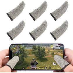 Mobile Game Controller Finger Sleeve Sets 6 Pack,Anti-Sweat Breathable Soft Touch Screen Sensitive Shoot and Aim Keys for Pubg Mobile/Knives Out/Rules of Survival,iPhone/iPad/Android Accessories