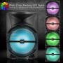 Wireless Portable PA Speaker System -1200W High Powered Bluetooth Compatible Indoor and Outdoor DJ Sound Stereo Loudspeaker w/ USB SD MP3 AUX 3.5mm Input, Flashing Party Light & FM Radio -PPHP1544B
