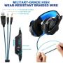 Water-chestnut Gaming Headset, Stereo Bass Noise Cancelling Over-Ear Headphone, with LED Light On It, USB Wired Gaming Headsets for A Variety of Games for PC, Computer, Mobile Phones