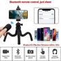 Naohiro Phone Tripod, Portable and Flexible Phone Tripod Stand with Wireless Remote and Phone Holder, Tripod for iPhone/Android Smartphone/Camera/Sports Camera