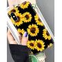 J.west iPhone Xs Case Vintage Flower Floral, Cute Yellow Sunflowers Black Soft Cover for Girls/Women Sturdy Flexible Slim fit Fashion Design Pattern Drop Protective Case for iPhone X/XS