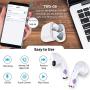 Bluetooth 5.1 True Wireless Earbuds with Charging Case Waterproof Earbuds Comfortable&Lightweight (2.9g) TWS Headphones Earbuds Premium Sound with Deep Bass for Sport,Running (White Dream TWS-O8)