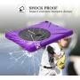 BRAECN for Galaxy Tab E 8.0 Case with 360 Degree Rotation Stand/Hand Strap and Shoulder Strap Case [Shock Proof] Hybrid pc+Silicone Cover for Samsung Tab E 8 SM- T375/ SM-T377/SM-T378 Case (Purple)