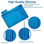 MMOBIEL Anti-Static Non-Slip Magnetic Silicone Repair Mat. Multi Work Station Soldering Mat (45 x 30 cm) 680g (Blue)