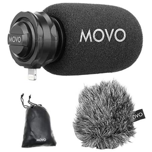 Movo LPM100 MFi Certified Lightning Directional Stereo Cardioid Microphone Compatible with iPhone, iPad, iPod, iOS Smartphones and Tablets