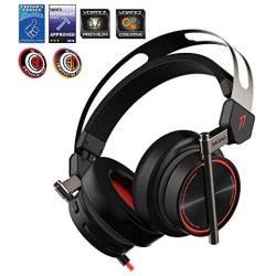 1MORE Spearhead VRX Over-Ear Gaming Headphones Super Bass Headset with Waves Nx Head Tracking, 7.1 Surround Sound, LED, Dual Microphone Noise Cancellation for PC/PS4/XBOX One/Mobile - Black