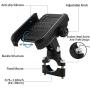 Bike & Motorcycle Phone Mount, Adjustable Anti Shake Metal Bicycle Motorcycle Phone Holder for iPhone X/XR/XS/8/7/6 Plus Samsung Galaxy S9/S8/S7/S6 GPS, Holds Devices up to 3.7" Width (Black)