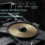 Waterproof Motorcycle Phone Holder Wireless Charger and USB 3.0 Quick Charge Phone Mount 2 in 1 360 Rotation Fit 22-32mm Handlebar or Rear-View Mirror 12-24V Vehicles