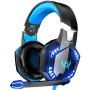 VersionTECH. G2000 Gaming Headset, Surround Stereo Gaming Headphones with Noise Cancelling Mic, LED Light & Soft Memory Earmuffs, Works with Xbox One, PS4, Nintendo Switch, PC Mac Computer Games -Blue