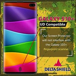 DeltaShield Screen Protector for Samsung Galaxy S10 Plus (S10+ 6.4 inch) (2-Pack) (Slim Design for Cases) BodyArmor Anti-Bubble Military-Grade Clear TPU Film