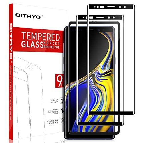 QITAYO Screen Protector for Samsung Galaxy Note 9, [2 Pack] [Full Screen Coverage] [Bubble-Free][Case Friendly] [Alignment Frame] Tempered Glass Screen Protector Compatible with Note9