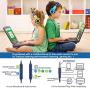 SIMOLIO Foldable Headphones for Kids with Mic, 94dB-85dB-75dB Kid Headphone with Share Port, Stereo Wired Headphones Hearing Protection for Youth Boys,Girls, Portable Pouch for School/Travel (Mint)