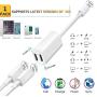 [Apple MFi Certified] iPhone Adapter & Splitter, 2 in 1 Dual Lightning Headphone Jack Audio + Charge Cable Compatible for iPhone 11/11 Pro/XS/XR/X 8 7, iPad, Support iOS 13 + Sync Data + Music Control