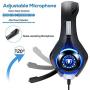 BlueFire Professional 3.5mm PS4 Gaming Headset Headphone with Mic and LED Lights for Playstation 4, Xbox one,Laptop, Computer (Blue)
