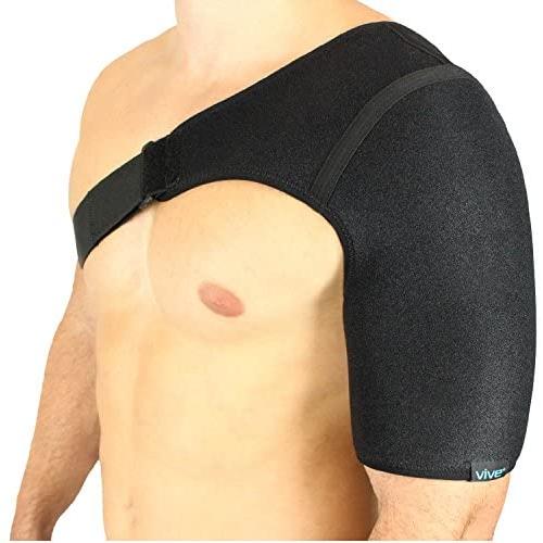 Vive Shoulder Brace - Rotator Cuff Compression Support - Men, Women, Left, Right Arm Injury Prevention Stabilizer Sleeve Wrap - Immobilizer for Dislocated AC Joint, Labrum Tear Pain (Black)