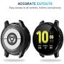 Tensea Compatible with Galaxy Watch Active2 Case, 2 Packs Soft TPU Bumper Full Around Screen Protector Cover for Samsung Galaxy Watch Active 2 44mm (Clear-Black)