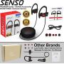 SENSO Bluetooth Headphones, Best Wireless Sports Earphones w/Mic IPX7 Waterproof HD Stereo Sweatproof Earbuds for Gym Running Workout 8 Hour Battery Noise Cancelling Headsets