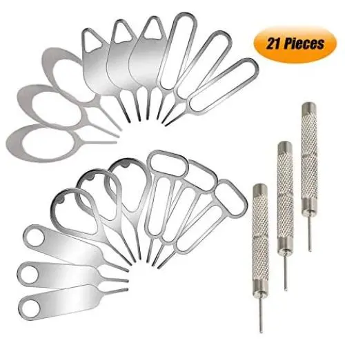 LORITARIA Set of 21 Cellphones SIM Card Pin Removal Tool, SIM Card Tray Ejector Needle Opener for iPhone 11 X xs max 6 6s 7 8 Plus iPad Samsung Huawei Google Android Most Smart Phone LORITARIA Set of 21 Cellphones SIM Card Pin Removal Tool, SIM Card Tray Ejector Needle Opener for iPhone 11 X xs max 6 6s 7 8 Plus iPad Samsung Huawei Google Android Most Smart Phone