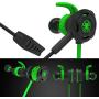 Wired Gaming Earphone with Adjustable Mic for PS4, Laptop Computer, Cellphone, maxin E-Sport Earburds with Portable Earphone Bags, Snug Soft Design, Inline Controls for Hands-Free Calling (Green)
