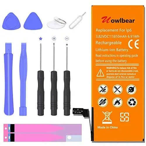 Uowlbear Replacement iPhone 6 Battery for iPhone 6 A1586 A1589 A1549 with Tools Kit -1810mAh 3 Year Warranty Uowlbear Replacement iPhone 6 Battery for iPhone 6 A1586 A1589 A1549 with Tools Kit -1810mAh 3 Year Warranty