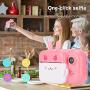 Mini Thermal Printer, 1080P Dual‑Lens 2.4‑Inch 16G Instant Print Camera for Kids, Toy Camera with Print Paper, Portable Digital Creative Print Camera for Boys and Girls(Pink)